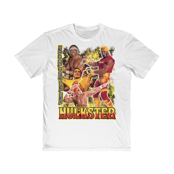 Vintage Style White Hulk Hogan Wrestling Tee - Picture 1 of 1